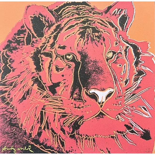 Andy Warhol (after) " Red Tiger" print, size 60 x 60 cm, plate signed bottom right, numbered with pencil on heavy paper,...