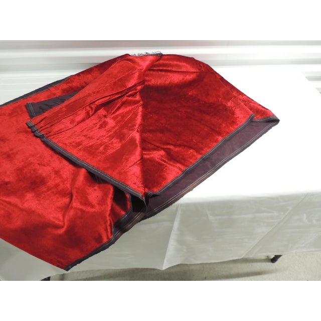 Vintage Scarlet Red Silk Velvet Fabric. Silk Gaufrage style. Size:24"W x 4 yards