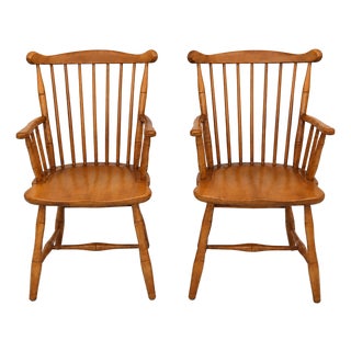 Pair of Vintage Stickley Windsor Armchairs For Sale