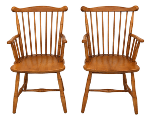 Pair of Vintage Stickley Windsor Armchairs