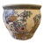 Large Mid-Century Chinese Export Colorful Hand Painted Cranes Flowers Fish Bowl Planter Cachepot For Sale