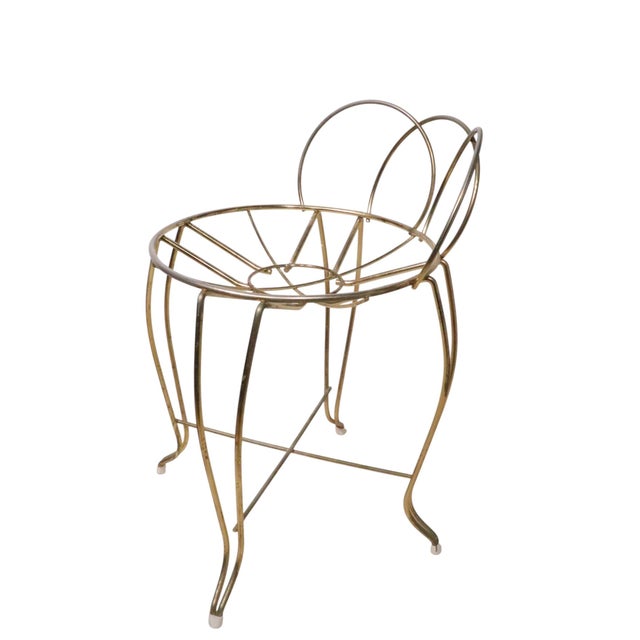 Mid-Century Modern Hollywood Regency Vanity Stool For Sale - Image 3 of 9