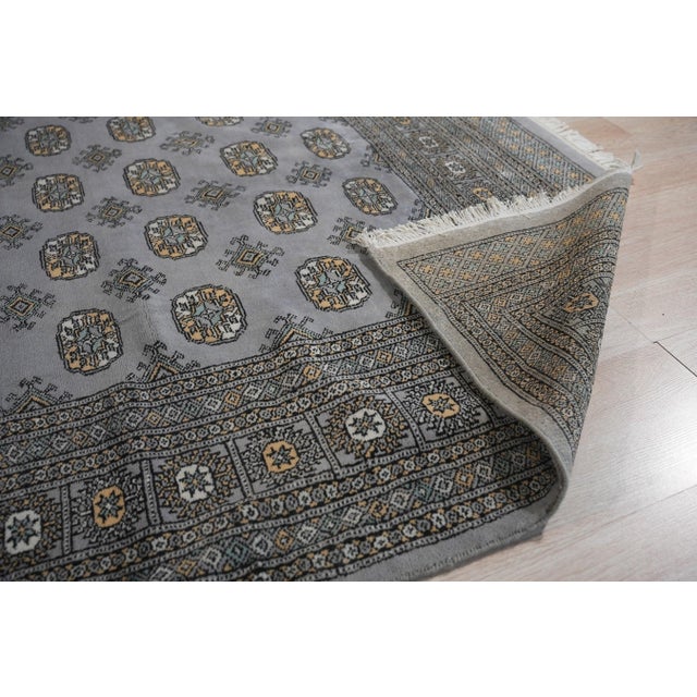4x6 Rustic Nina Gray Floral Traditional Hand Knotted Wool Carpet Rug For Sale In New York - Image 6 of 6