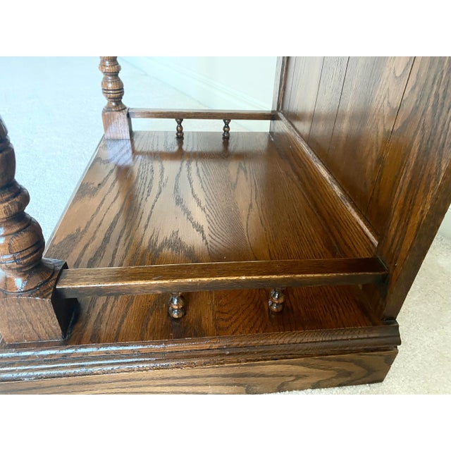 Wood Late 20th Century Pennsylvania House Pair of Unique Tiered Solid Oak Nightstands American Traditional With Colonial Style Excellent Condition For Sale - Image 7 of 16