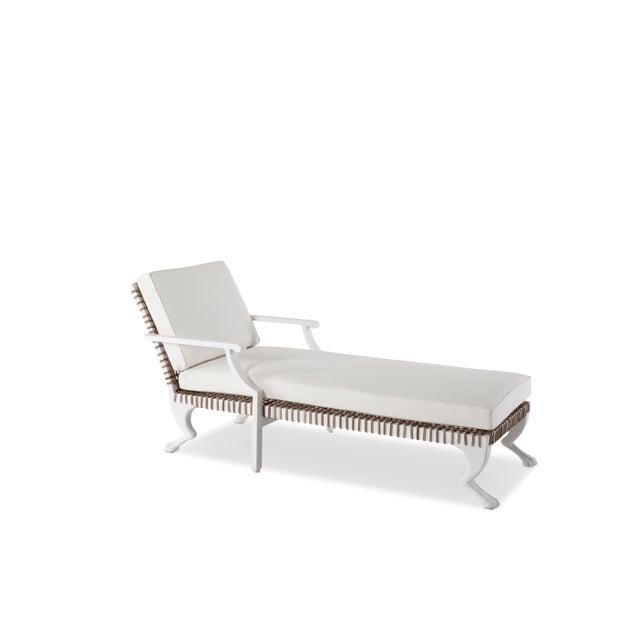 Metal Delta Tau Chaise Lounge in White For Sale - Image 7 of 7