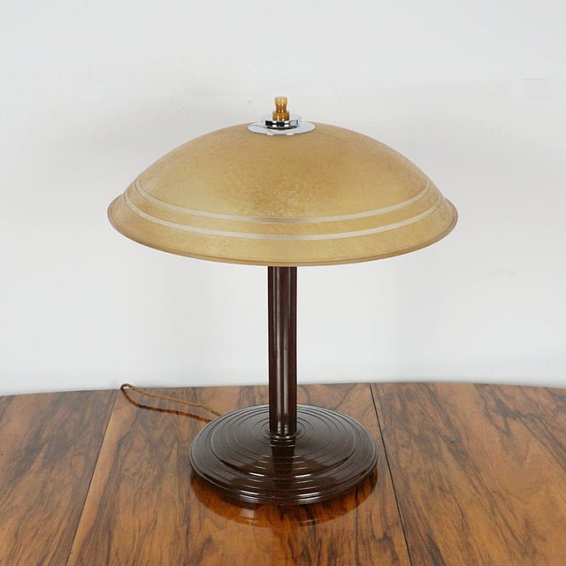 Vintage Art Deco Table Lamp, 1940s For Sale - Image 4 of 4