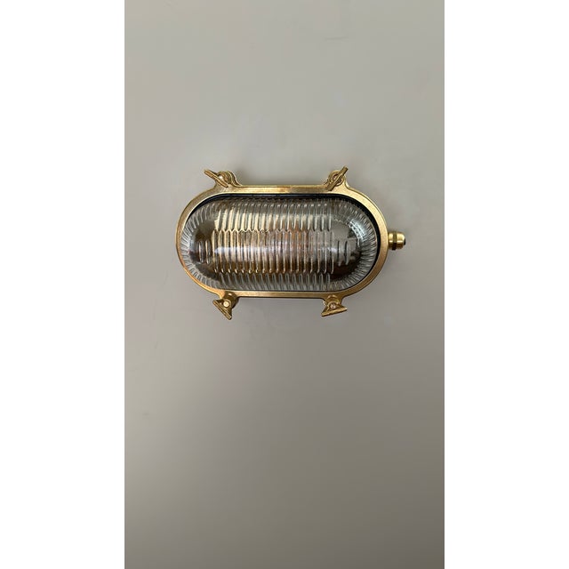 Nautical Athnes Solid Brass Wall Sconce – Handmade Nautical Outdoor Light For Sale - Image 3 of 6