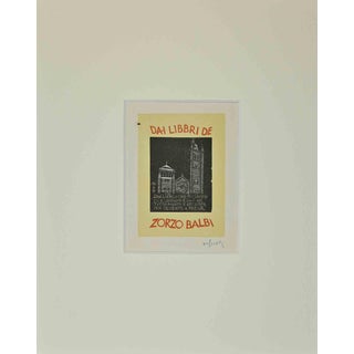 Giulio Cesari, Ex Libris Giorgio Balbi, Woodcut, Mid-20th Century For Sale