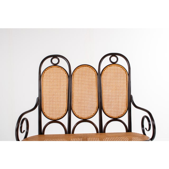 Bentwood & Cane Model 207 Bench by Michael Thonet for Thonet, 1980s For Sale - Image 6 of 11