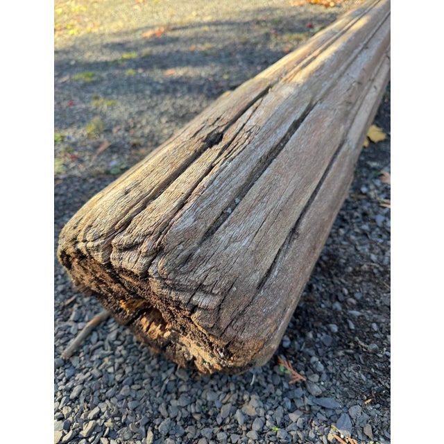 Large Decorative Salvaged Wooden Column. Beautifully carved scrolls. Resembles Indian Moroccan style..In overall good...