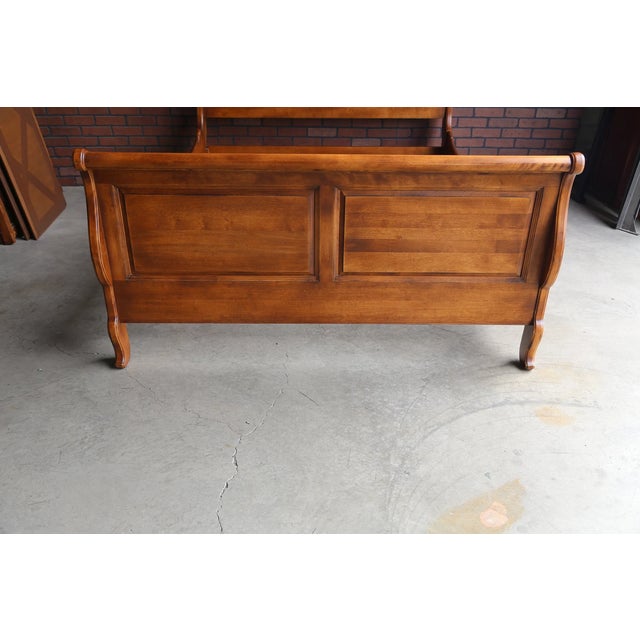 1990s Ethan Allen Country French Queen Sleigh Bed Chairish