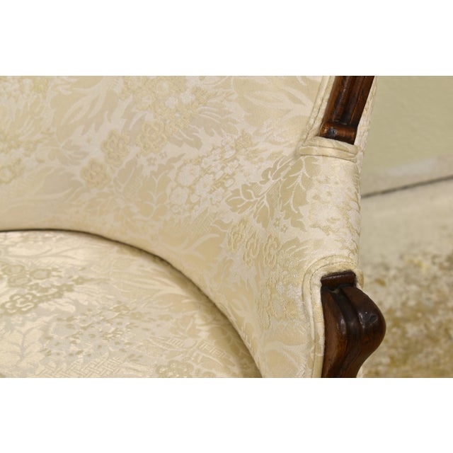 Antique Victorian Damask Settee For Sale - Image 12 of 13