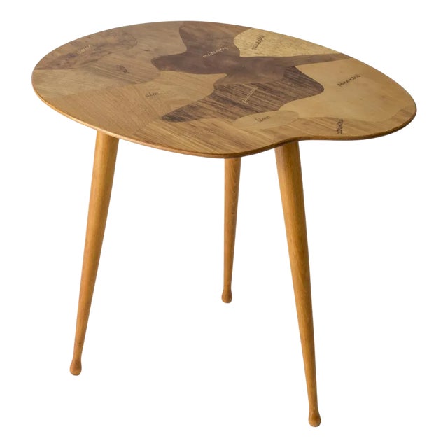 Mid-Century Swedish Side Table with Inlays For Sale