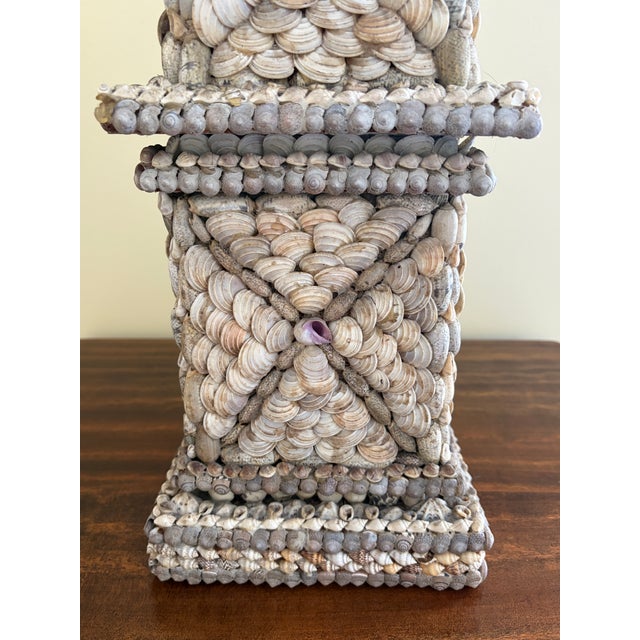 Late 20th Century Neoclassical Grand Tour Coquillage Shell Encrusted Obelisk For Sale - Image 13 of 13