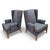 Mid Century Modern Italian Wingback Lounge Chairs Upholstered in Plaid Wool - Set of 2 For Sale In Chicago - Image 6 of 6