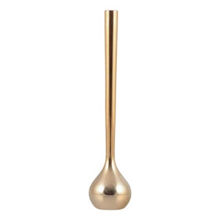 Tall and Narrow Necked Brass Vase by Otto Rasmussen for Design Asmussen, 1970s For Sale