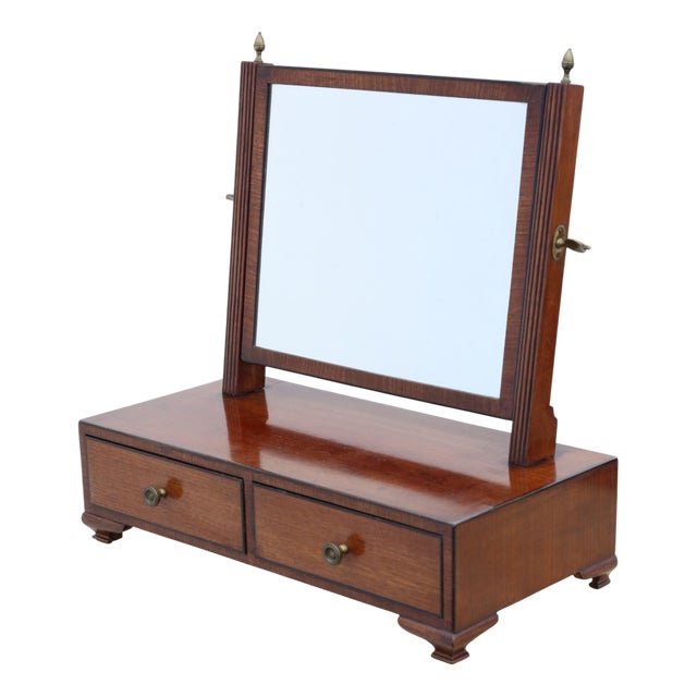Antique Georgian Mahogany Dressing Table Swing Mirror, Early 19th Century For Sale