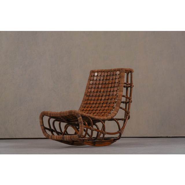 Vintage Bamboo Slingback Lounge Chair, Germany, 1970s For Sale - Image 9 of 15