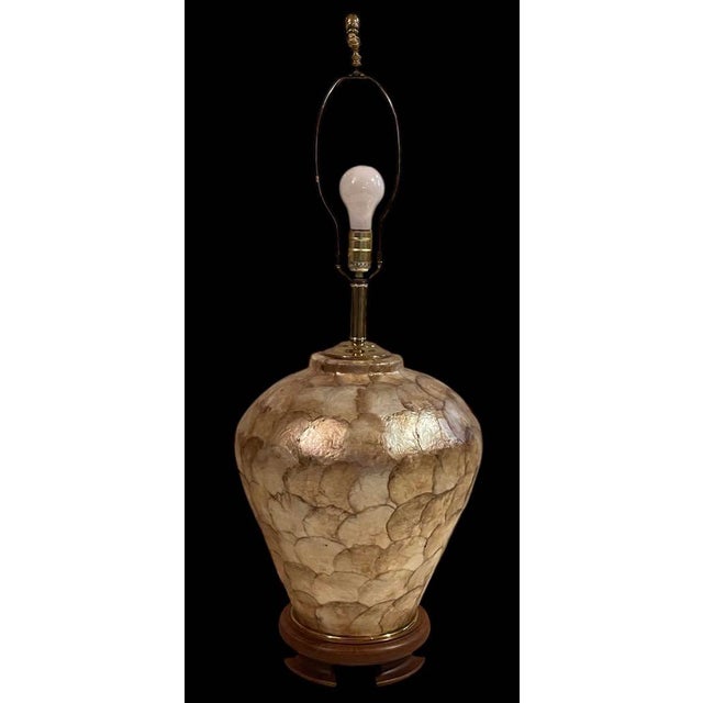 1970s Capiz Shell Table Lamp For Sale - Image 9 of 11
