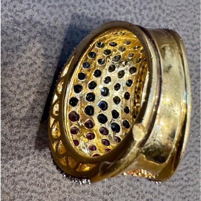 Natural Multi sapphire Blue, Pink Yellow Green Sapphire & Dia ring in 14k Gold For Sale - Image 13 of 18