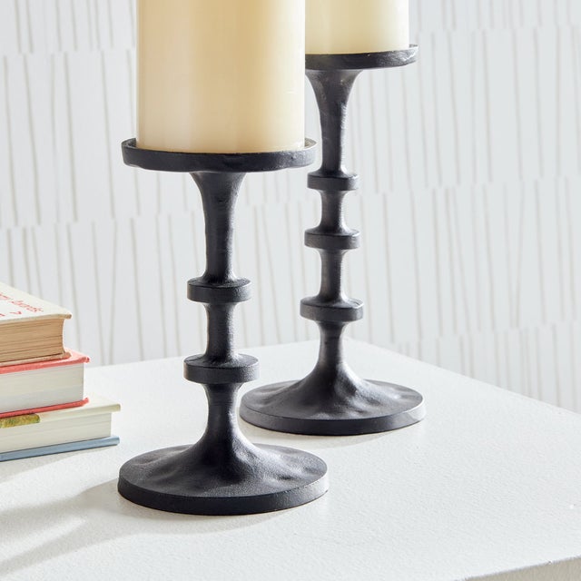 Kenneth Ludwig Chicago Abacus Petite Candle Stands, Set of 2 For Sale - Image 4 of 6