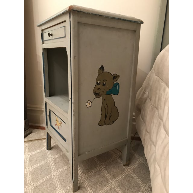 Beautiful, unique children's nightstand. French, antique, hand-painted in its gorgeous original state. Please see my other...