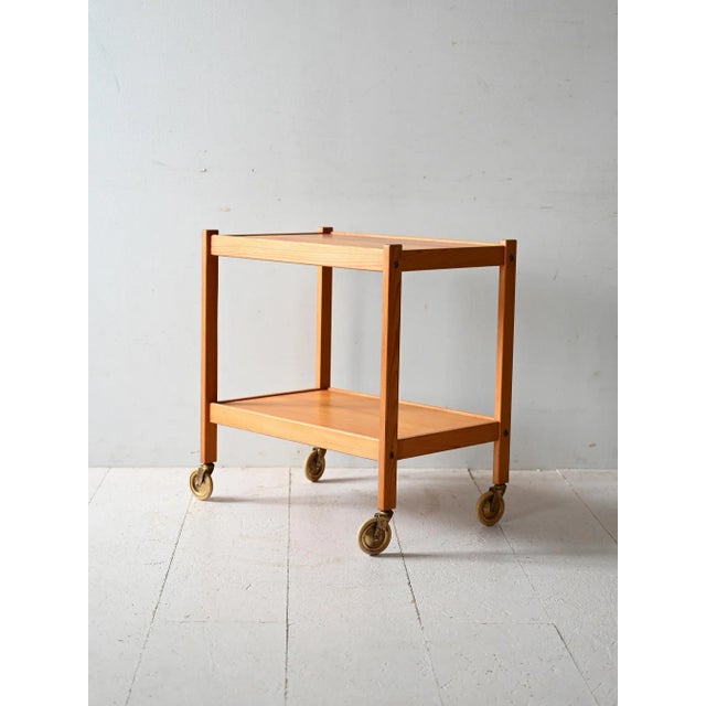 Scandinavian Pine Trolley, 1960s For Sale - Image 3 of 10