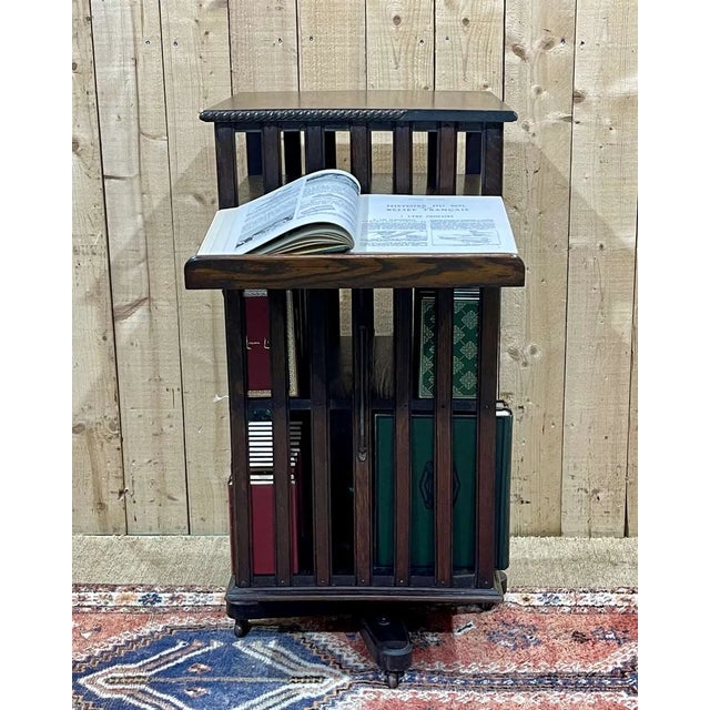 Early 20th Century Revolving Bookcase with Oak Lectern For Sale - Image 3 of 12