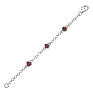 Natural Garnet Gemstone Bracelet, January Birthstone Chain & Link Bracelet for Woman For Sale