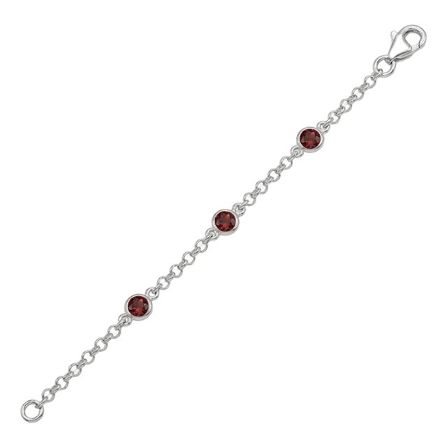 Natural Garnet Gemstone Bracelet, January Birthstone Chain & Link Bracelet for Woman For Sale