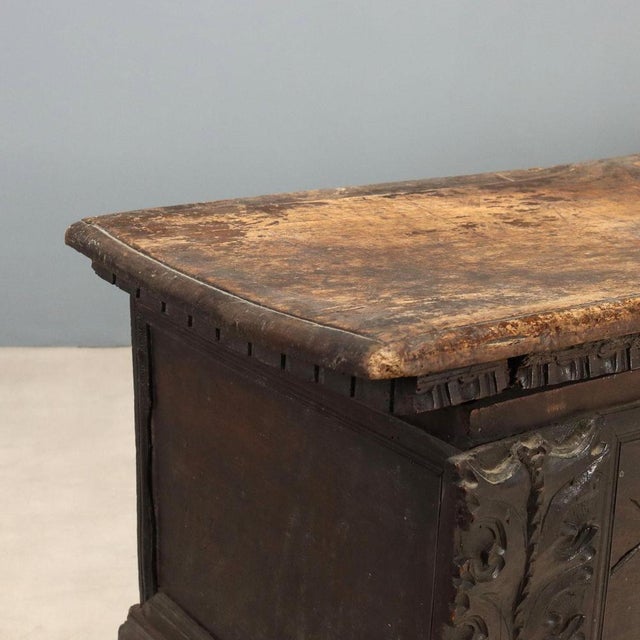 Walnut Chest with Vine Tendril Carvings For Sale - Image 5 of 13