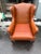 Classic Saddle Leather Wingback Chair For Sale - Image 4 of 6