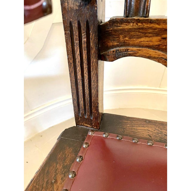 Large Victorian Carved Oak Armchair, 1860s For Sale - Image 10 of 16