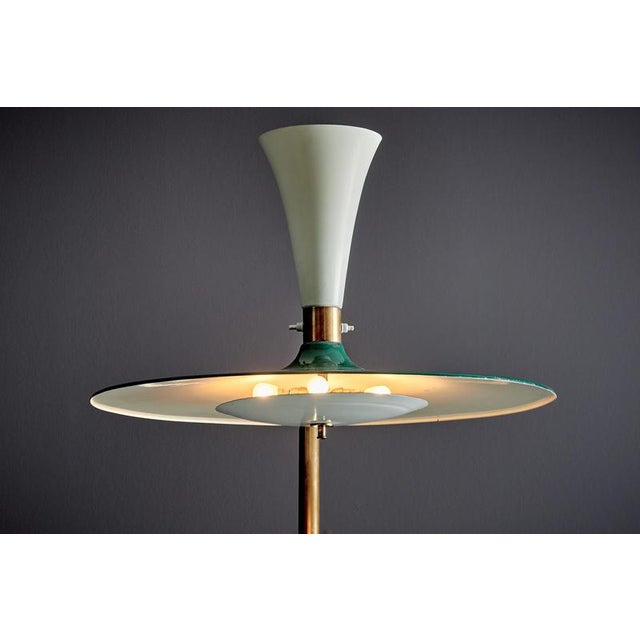 Floor Lamp with White Marble Base in the style of Stilnovo, Italy, 1950s For Sale - Image 13 of 17