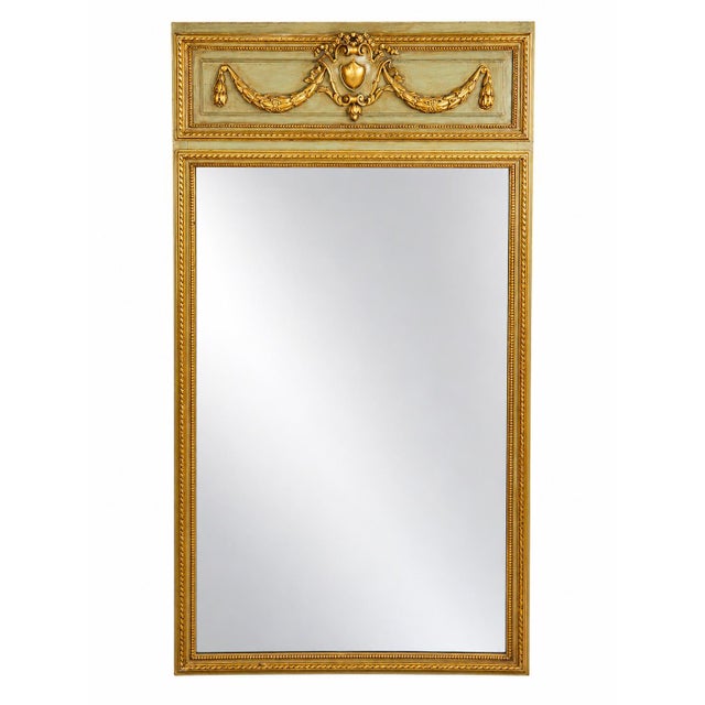 Antique French Louis XVI-Style Gilt-Wood Painted Pier Mirror, Late 19th Century For Sale - Image 10 of 10
