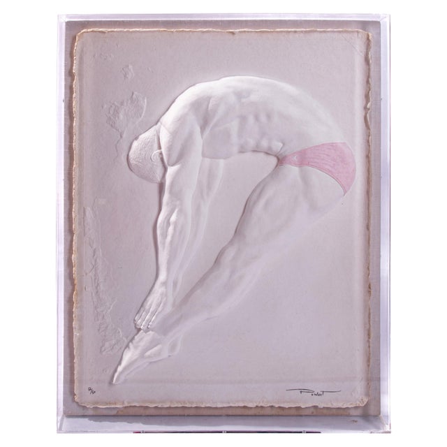 Mid 20th Century Paper Mâché Greg Louganis in Lucite For Sale - Image 10 of 10