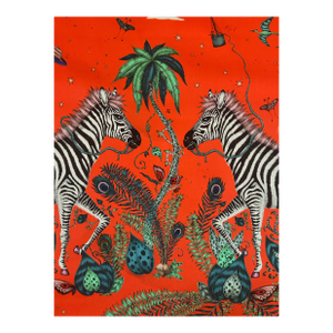 Emma Shipley for Clarke and Clarke f1484/02.cac.0 Lost World Satin Red Fabric 2 1/2 Yards