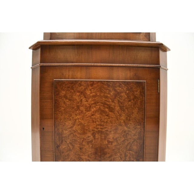 Wood Vintage Georgian Style Burr Walnut Corner Cabinet, 1950s For Sale - Image 7 of 8