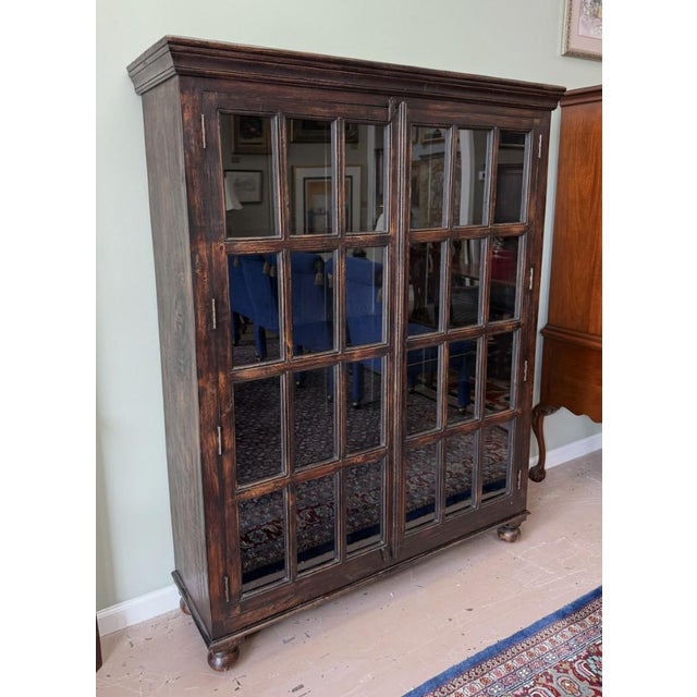 English Crate and Barrel Two-Door Library Bookcase For Sale - Image 3 of 13