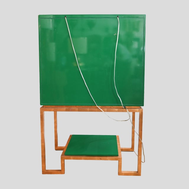 Vintage Hollywood Regency Drink Cabinet by Green Lacquer, 1980s For Sale - Image 6 of 14