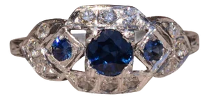 The Jackson Road: Antique Filigree Ring with Sapphires and Diamonds