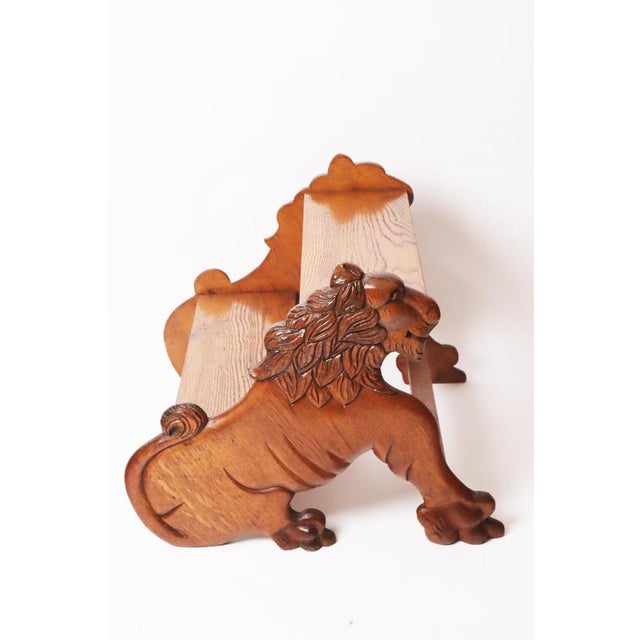 Victorian Oak Lion Library Ladder, 1900 For Sale - Image 14 of 18