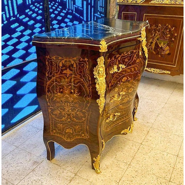 French French Louis XVI Style Commode Marble Topped For Sale - Image 3 of 4