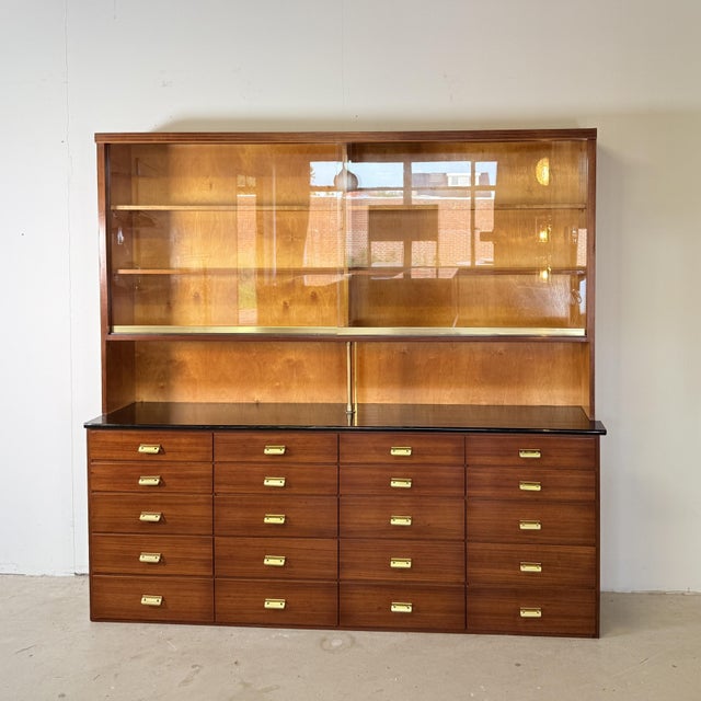 Mid-Century Modern German Apothecary Cabinet in Mahogany, Formica & Brass, 1950s For Sale - Image 15 of 15