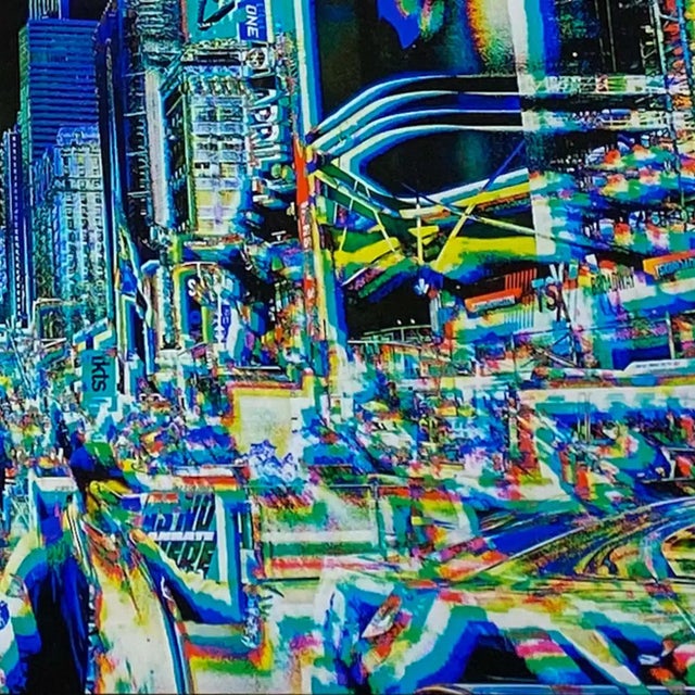 Plastic Urban Expressionist Digital Photography on Plexiglass Titled "Night on Broadway" For Sale - Image 7 of 9