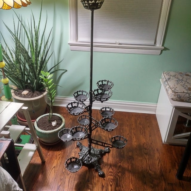 Victorian Era Swing Arm Cast Iron Plant Stand Chairish