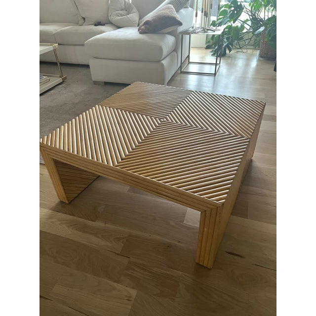 Vintage Sculptural Rattan Coffee Table For Sale - Image 4 of 4