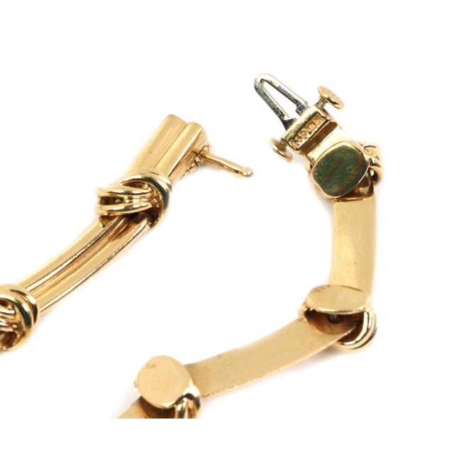 Late 20th Century Lovel Knot Estate Necklace 1.40ct Diamond 14k Gold & Bar Link For Sale - Image 5 of 5