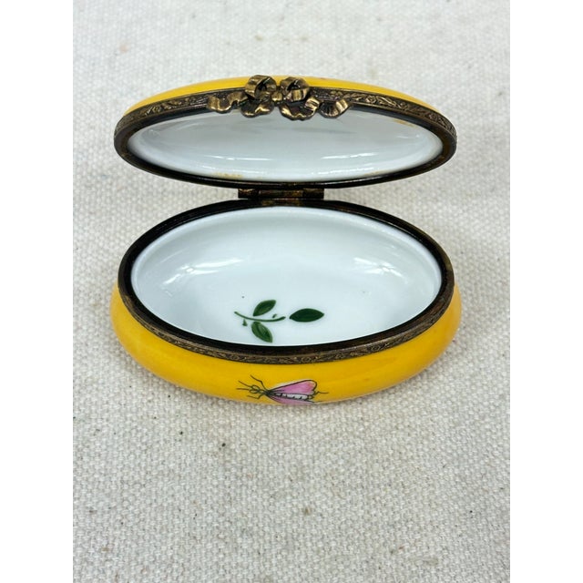 Saffron Vintage Oval Limoges Box For Sale - Image 8 of 10