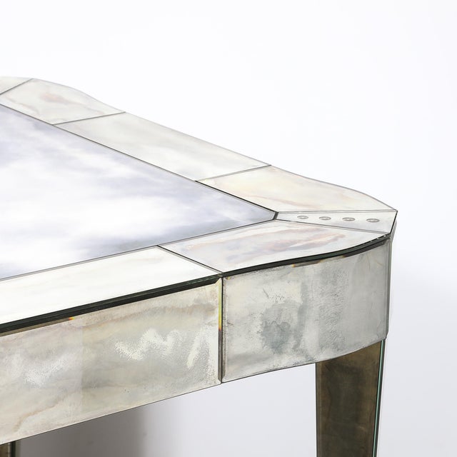 Mid-Century Modern Glamorous Smokey Mirrored Center Hall / Dining Table For Sale - Image 14 of 16